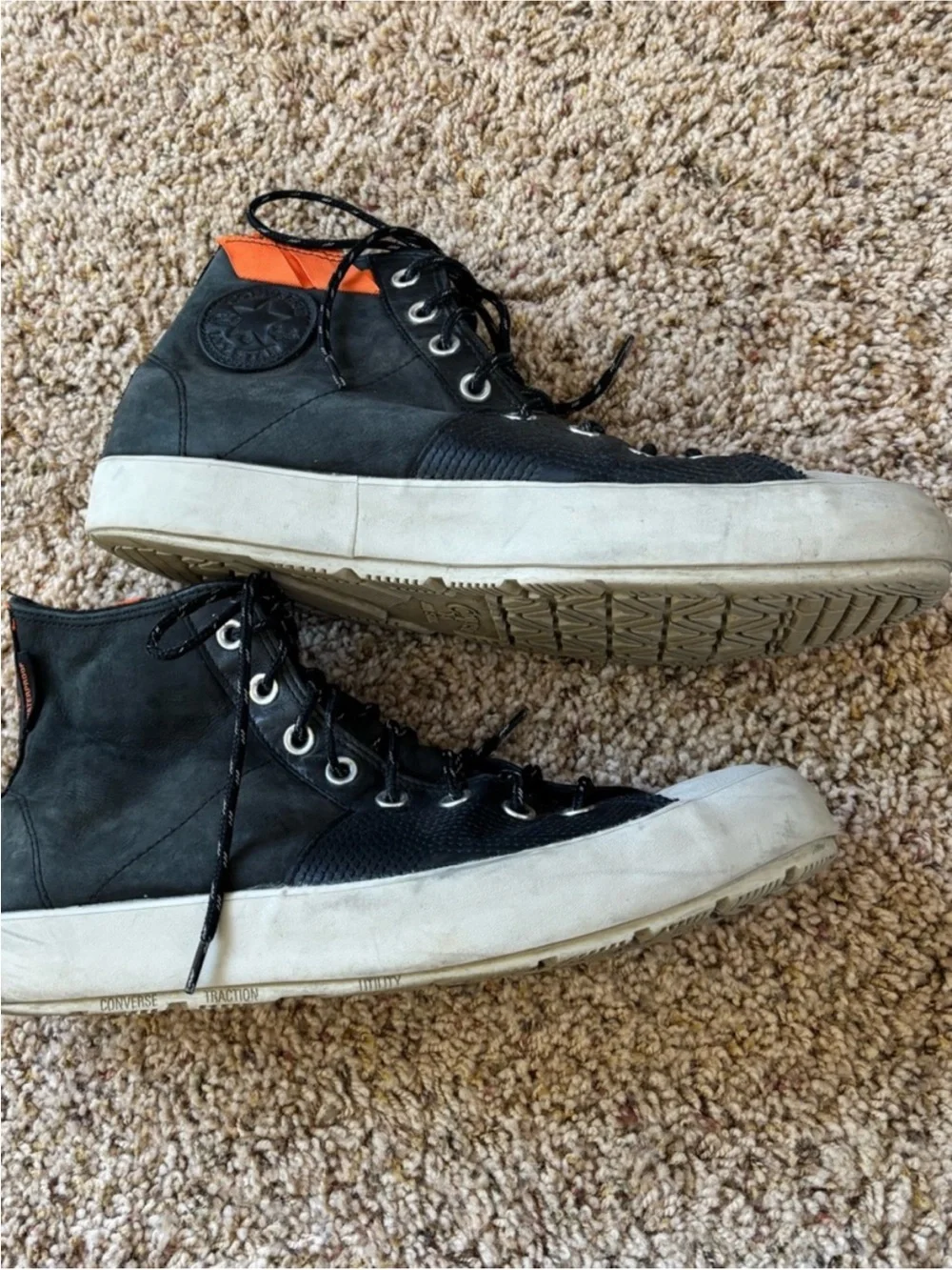 Converse Waterproof Men’s Black & Orange High-Top Sneaker